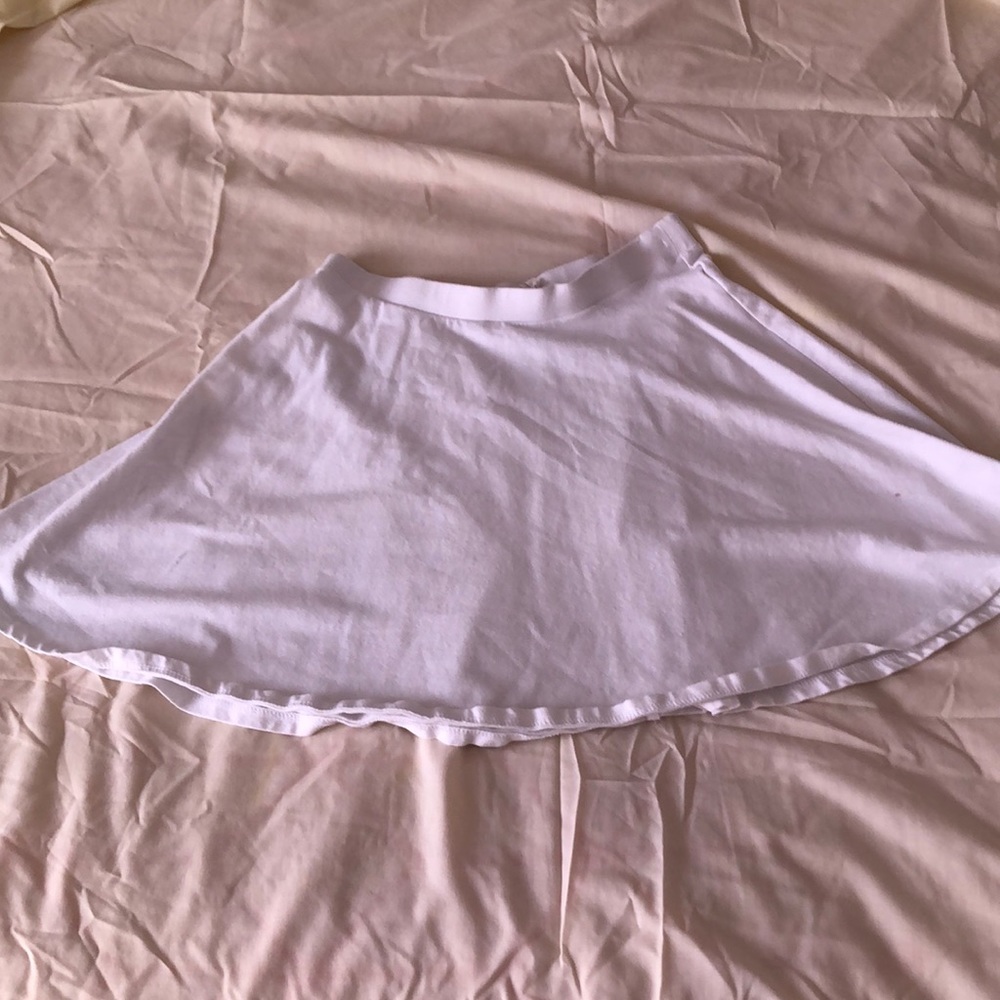 White cotton skater skirt